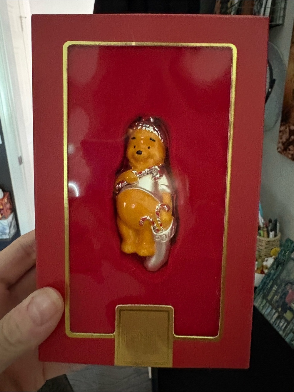Disney Lenox Winnie the Pooh Christmas Ornament Candy Cane NIB  3” Boxed